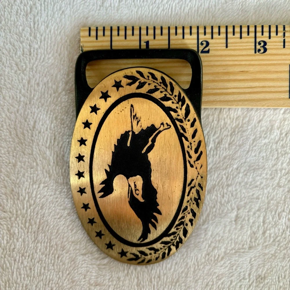 Tech Ether Guild Belt Buckle‎ 1975 Bald Eagle Brass Vintage Western USA Classic